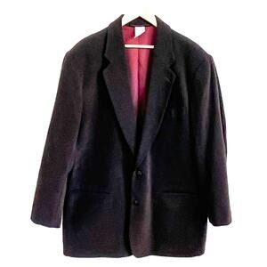 Vintage Claiborne Mens Blazer Size 42R Chocolate Brown 2 Button Sport Coat Wool